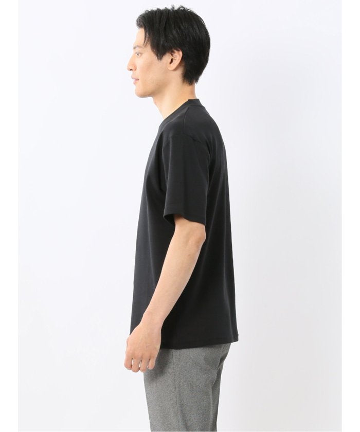 タカキュー TAKA-Q 【DRESS T-SHIRT】シルケットコットン スロープネック半袖Tシャツ (白) 白