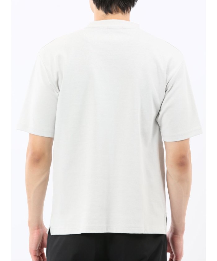 タカキュー TAKA-Q ダブルフェイス ポンチ クルーネック半袖Tシャツ (紺) 紺