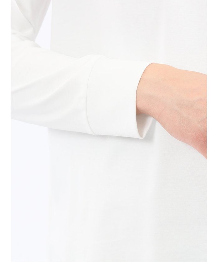 タカキュー TAKA-Q 【DRESS T-SHIRT】シルケットスムス タートルネック 長袖Tシャツ (白) 白