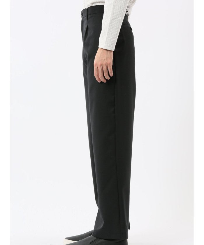 タカキュー TAKA-Q NEO BASICS ウール混 ワイドトラウザーパンツ(セットアップ可能) (グレー) グレー