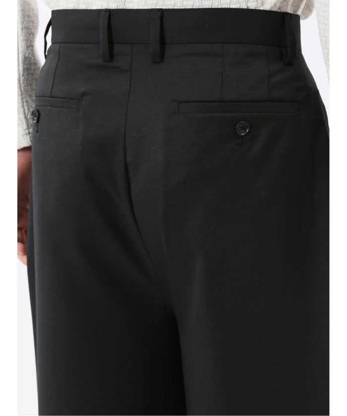 タカキュー TAKA-Q NEO BASICS ウール混 ワイドトラウザーパンツ(セットアップ可能) (グレー) グレー