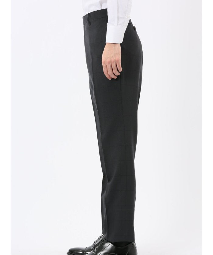 タカキュー TAKA-Q ストレッチウォッシャブル スリムフィット 2ボタン2ピーススーツ シャドーチェック黒 (黒) 黒