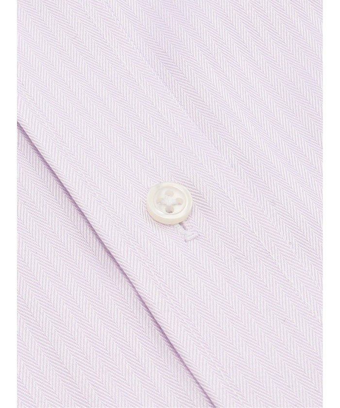 綿100% ノンアイロン NEWスタンダードフィット ボタンダウン長袖シャツ (ピンク) ピンク