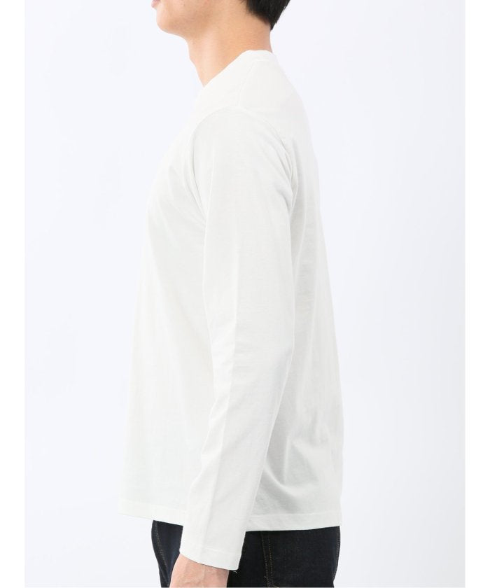 タカキュー TAKA-Q 綿天竺 メッセージロゴ クルーネック長袖Tシャツ (黒) 黒