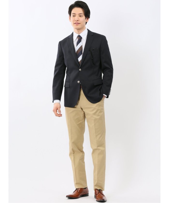 タカキュー TAKA-Q ストレッチ ウォッシャブル 綿混 ドレスチノ (ベージュ) ベージュ
