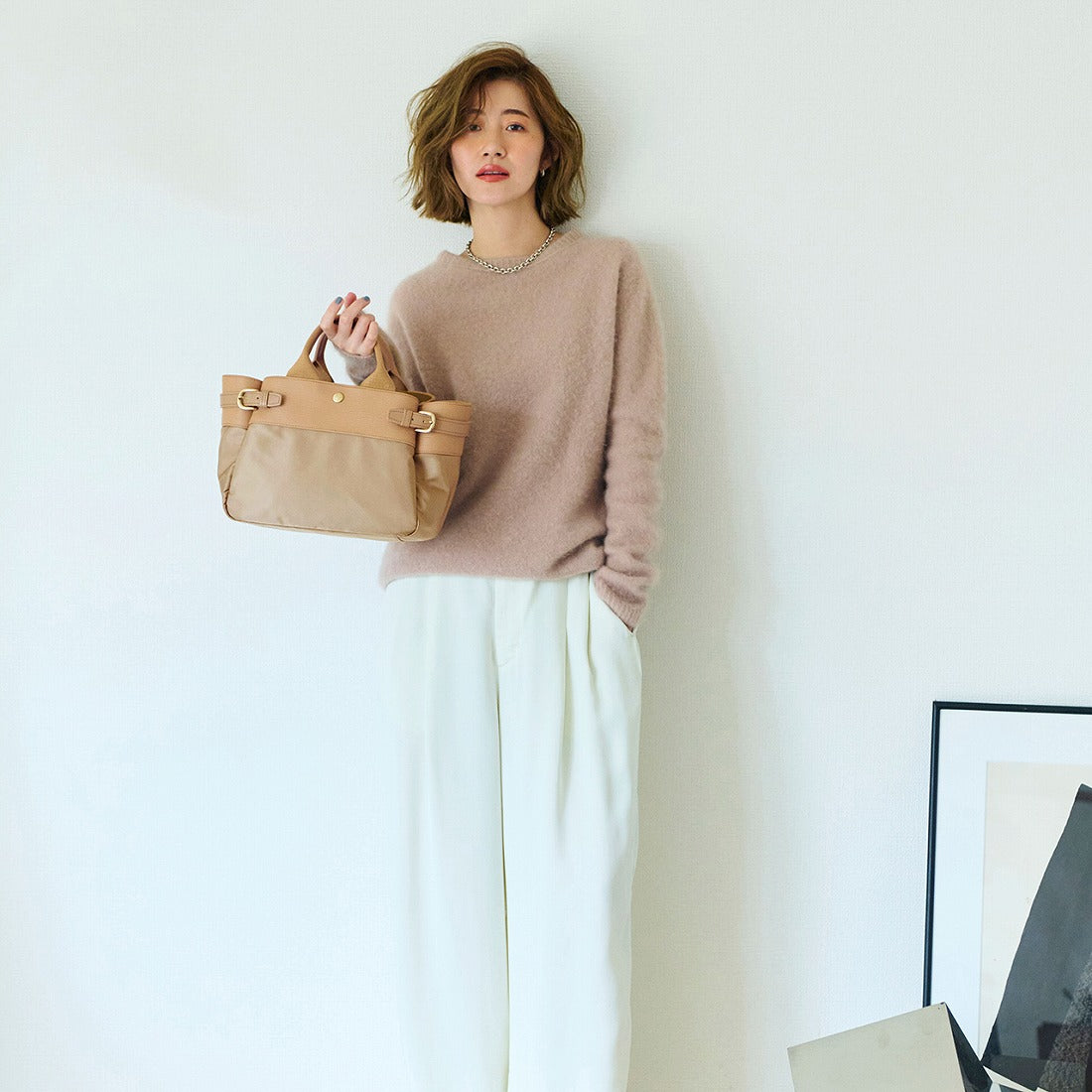 TOPKAPI TOPKAPI 【Breath TOPKAPI】RIPPLE nylon Combo Belt Design Mini Tote Bag