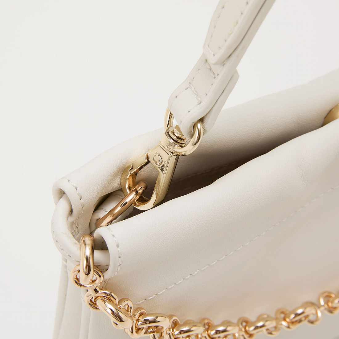 トプカピ TOPKAPI スムース レザー チェーン付き スワローマチ ミニ ショルダー バッグ (ライトベージュ) ライトベージュ