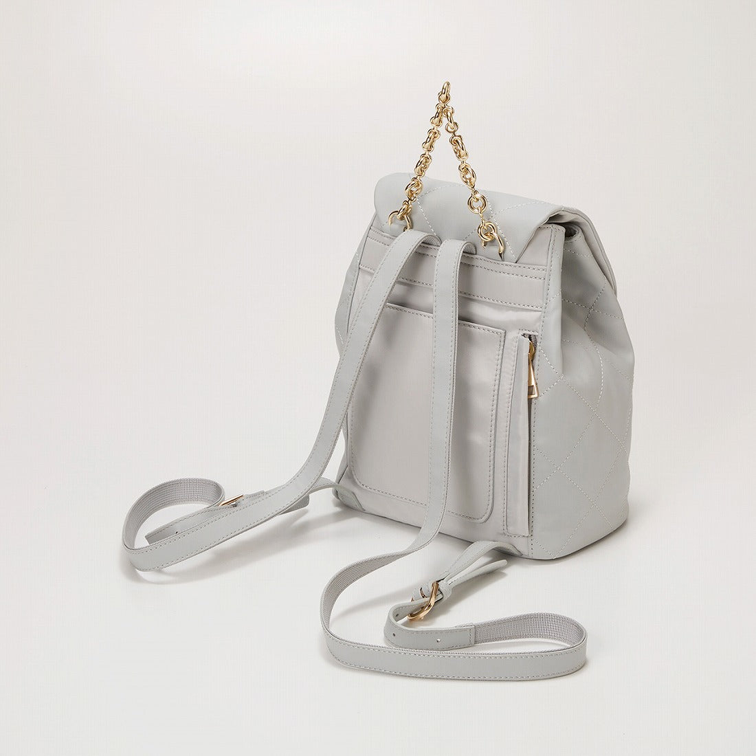 TOPKAPI TOPKAPI Soft Leather Quilted Mini Backpack with Chain