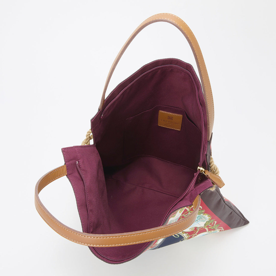 トプカピ TOPKAPI 【TREASURE TOPKAPI】マイルドサテン スカーフ柄 トートバッグ (チョコレート) チョコレート