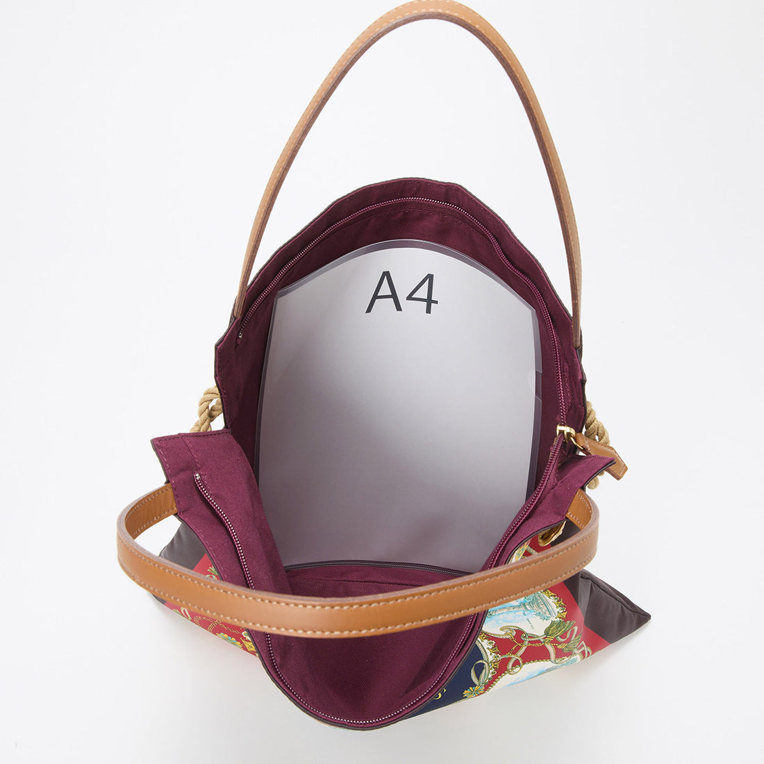 トプカピ TOPKAPI 【TREASURE TOPKAPI】マイルドサテン スカーフ柄 トートバッグ (チョコレート) チョコレート