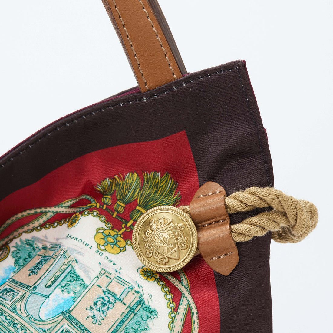 トプカピ TOPKAPI 【TREASURE TOPKAPI】マイルドサテン スカーフ柄 トートバッグ (チョコレート) チョコレート