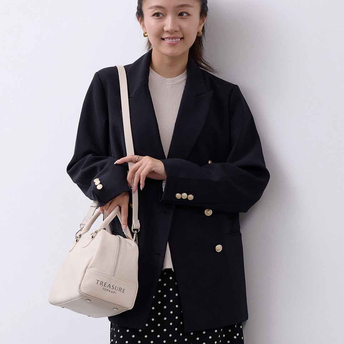 トプカピ TOPKAPI 【TREASURE TOPKAPI】スムースレザー ロゴ ボストン バッグ