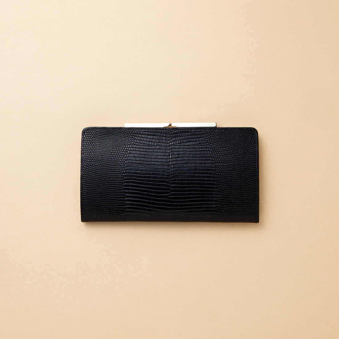 TOPKAPI LUCIA Italian leather, lizard embossed, clasp purse