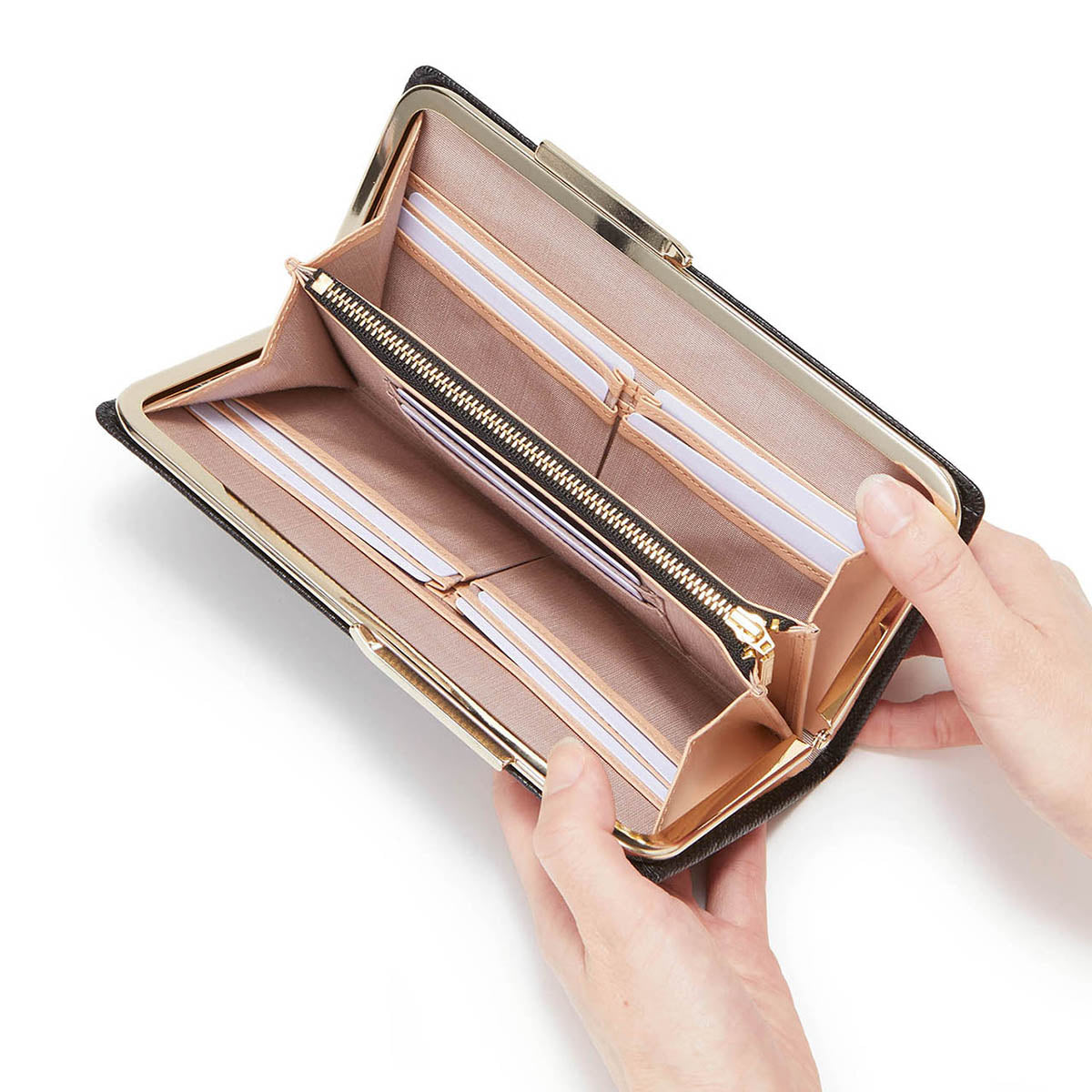 TOPKAPI LUCIA Italian leather, lizard embossed, clasp purse