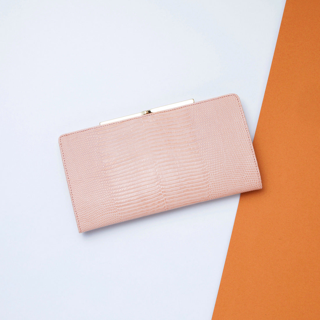 TOPKAPI LUCIA Italian leather, lizard embossed, clasp purse