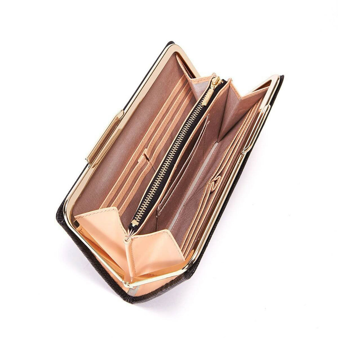 TOPKAPI LUCIA Italian leather, lizard embossed, clasp purse