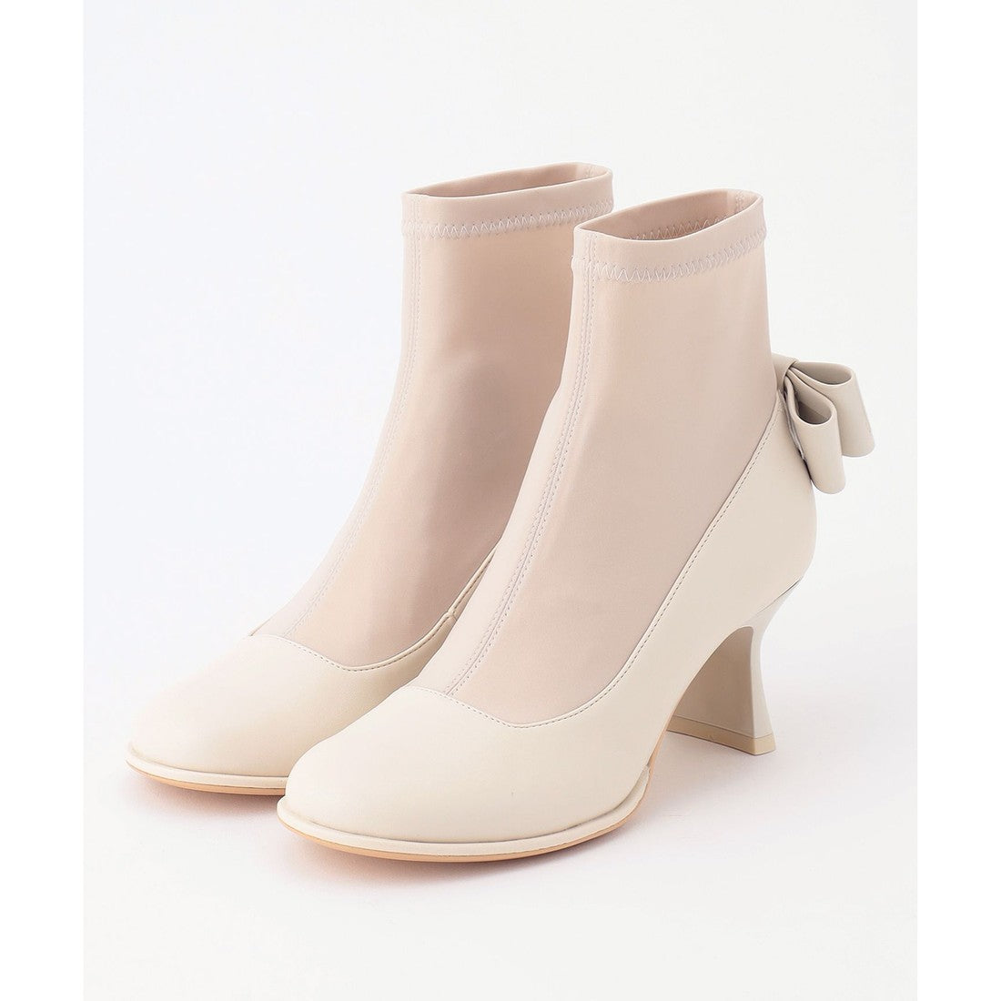 TOCCA BACK RIBBON SHORTBOOTS ショートブーツ (ベージュ系) ベージュ系