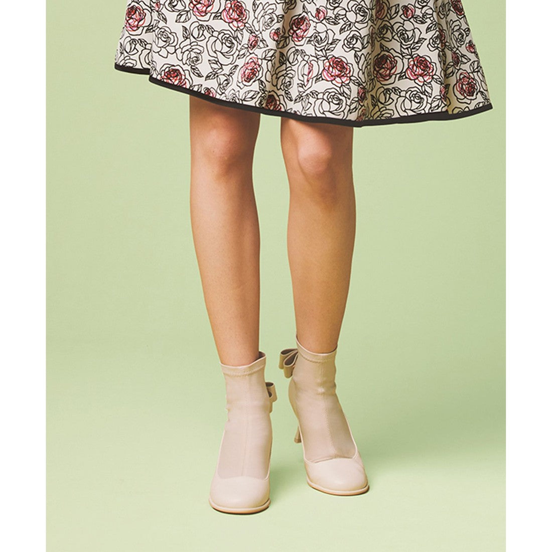 TOCCA BACK RIBBON SHORTBOOTS ショートブーツ (ベージュ系) ベージュ系