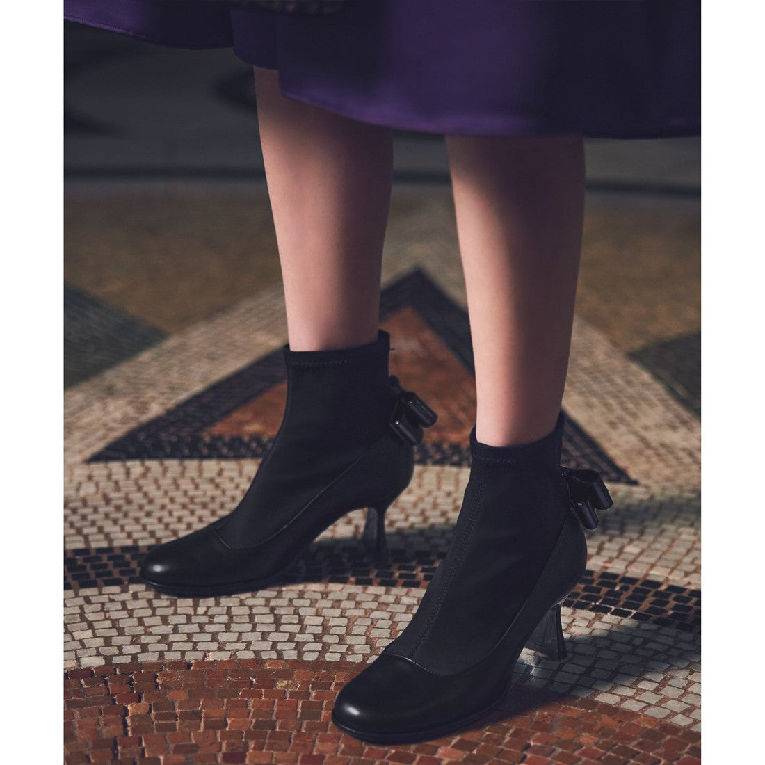 TOCCA BACK RIBBON SHORTBOOTS ショートブーツ (ベージュ系) ベージュ系