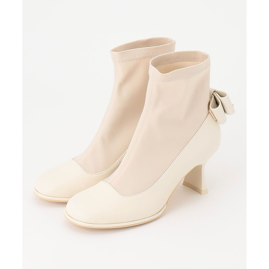 TOCCA BACK RIBBON SHORTBOOTS ショートブーツ (アイボリー系) アイボリー系