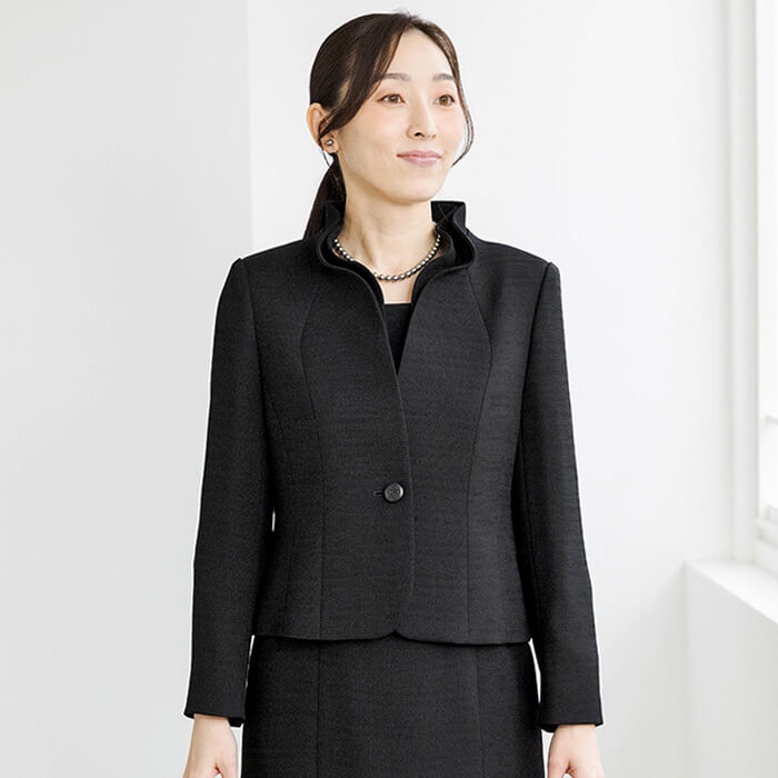 トウキョウソワール 東京ソワール 勝山織のダブルカラーのアンサンブル (ブラック) ブラック