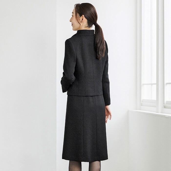 トウキョウソワール 東京ソワール 勝山織のダブルカラーのアンサンブル (ブラック) ブラック