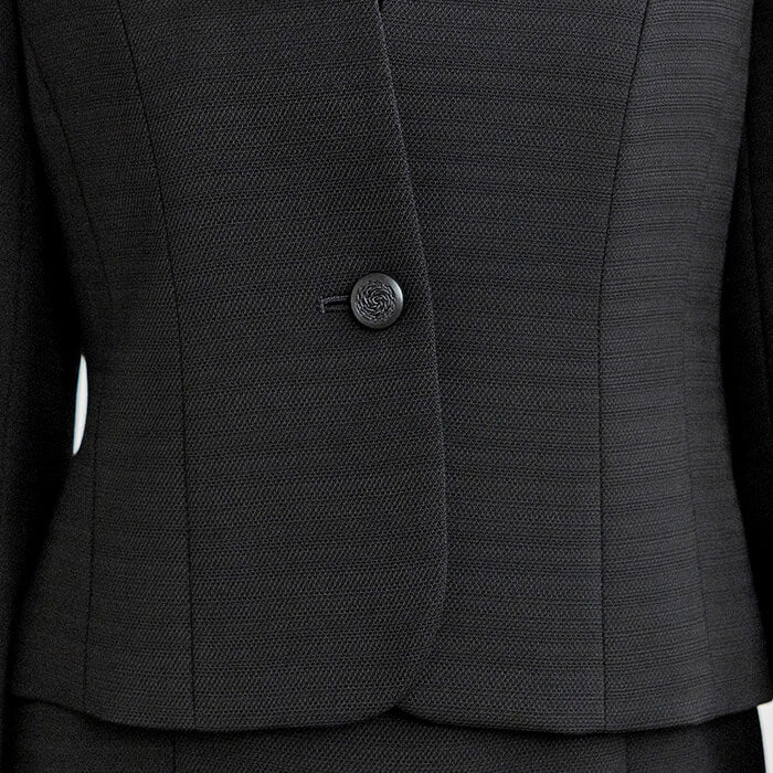 トウキョウソワール 東京ソワール 勝山織のダブルカラーのアンサンブル (ブラック) ブラック