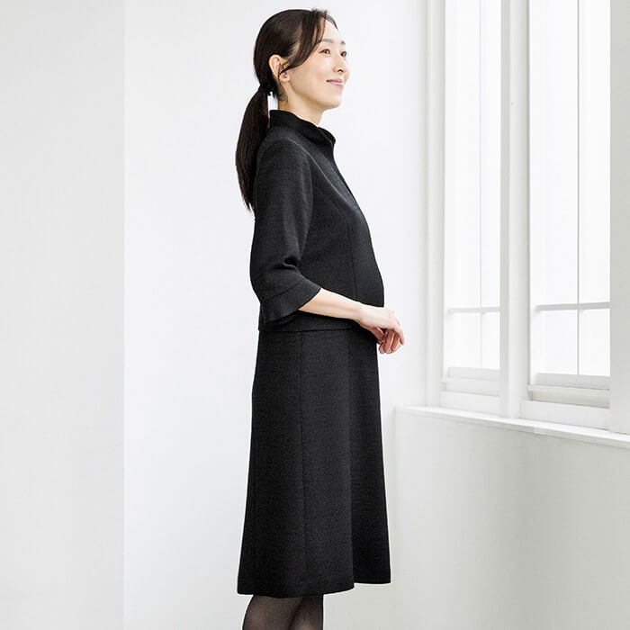 トウキョウソワール 東京ソワール 勝山織のダブルカラーのアンサンブル (ブラック) ブラック