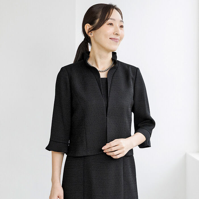 トウキョウソワール 東京ソワール 勝山織のダブルカラーのアンサンブル (ブラック) ブラック