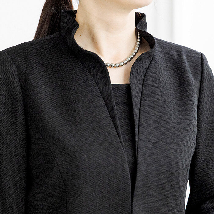 トウキョウソワール 東京ソワール 勝山織のダブルカラーのアンサンブル (ブラック) ブラック