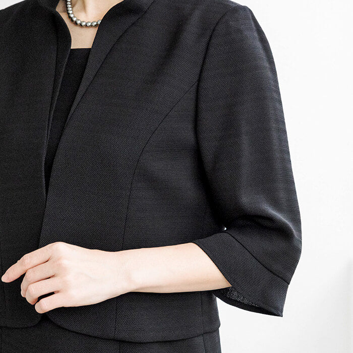 トウキョウソワール 東京ソワール 勝山織のダブルカラーのアンサンブル (ブラック) ブラック