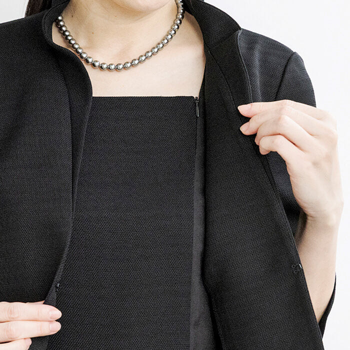 トウキョウソワール 東京ソワール 勝山織のダブルカラーのアンサンブル (ブラック) ブラック