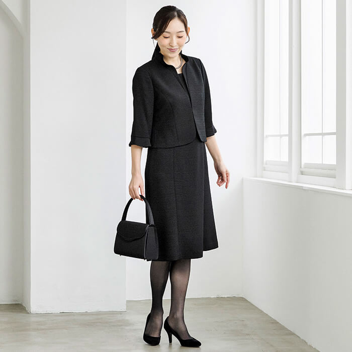 トウキョウソワール 東京ソワール 勝山織のダブルカラーのアンサンブル (ブラック) ブラック