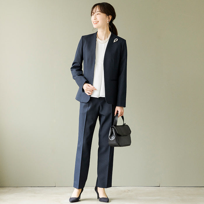 トウキョウソワール 東京ソワール WEB限定|定番のネイビーパンツセットアップ (ネイビー) ネイビー