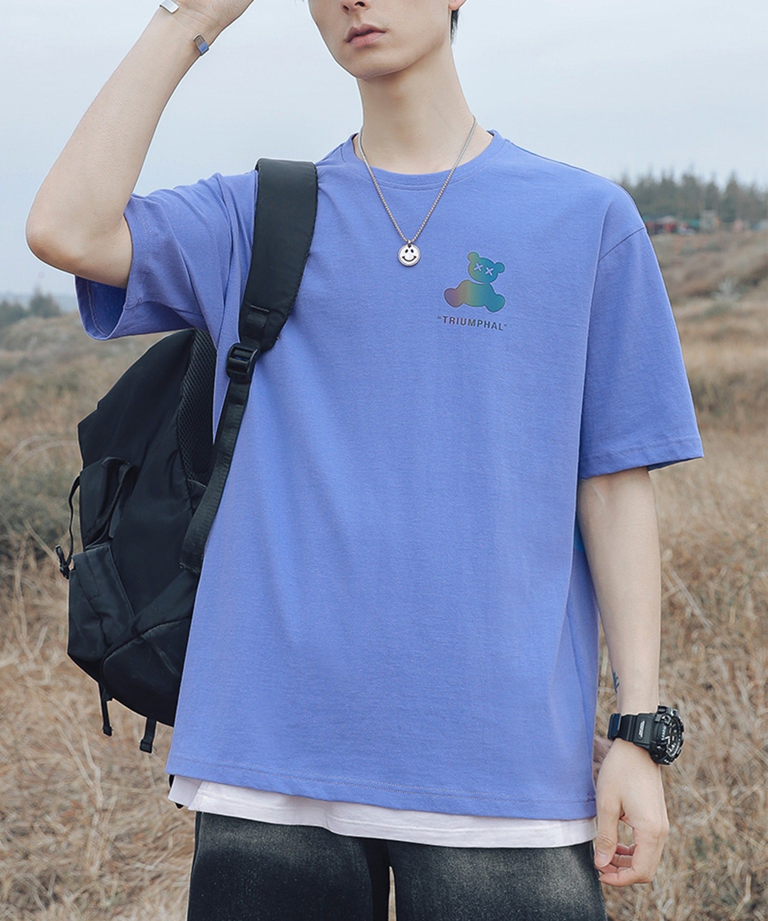 フック HOOK 【HOOK】ベアプリント◇ビッグtシャツ (ホワイト) ホワイト