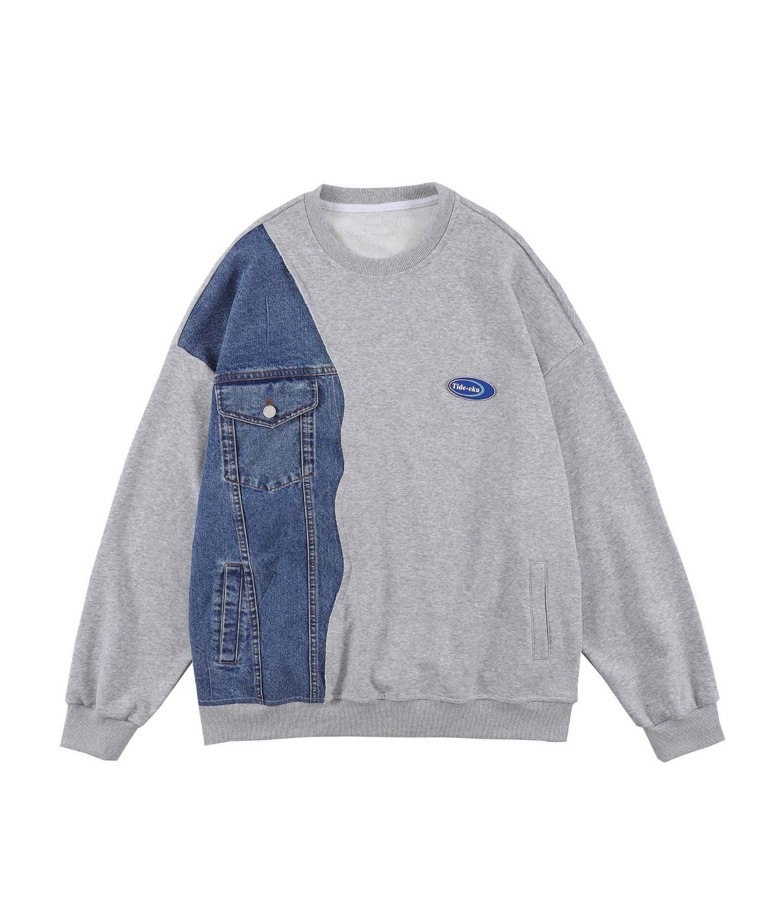 フック HOOK 【HOOK】個性派・デニム切り替えスウェット