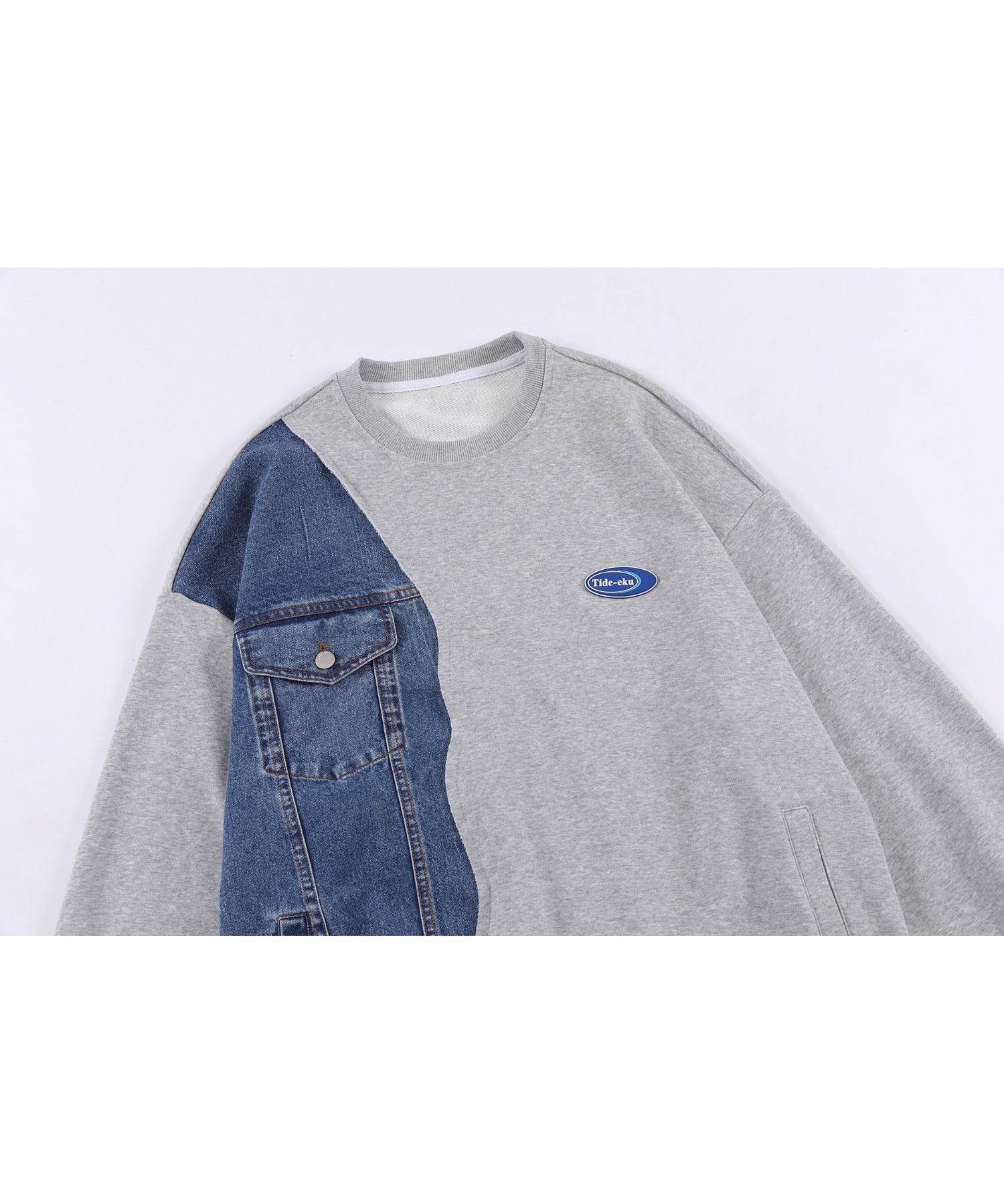 フック HOOK 【HOOK】個性派・デニム切り替えスウェット