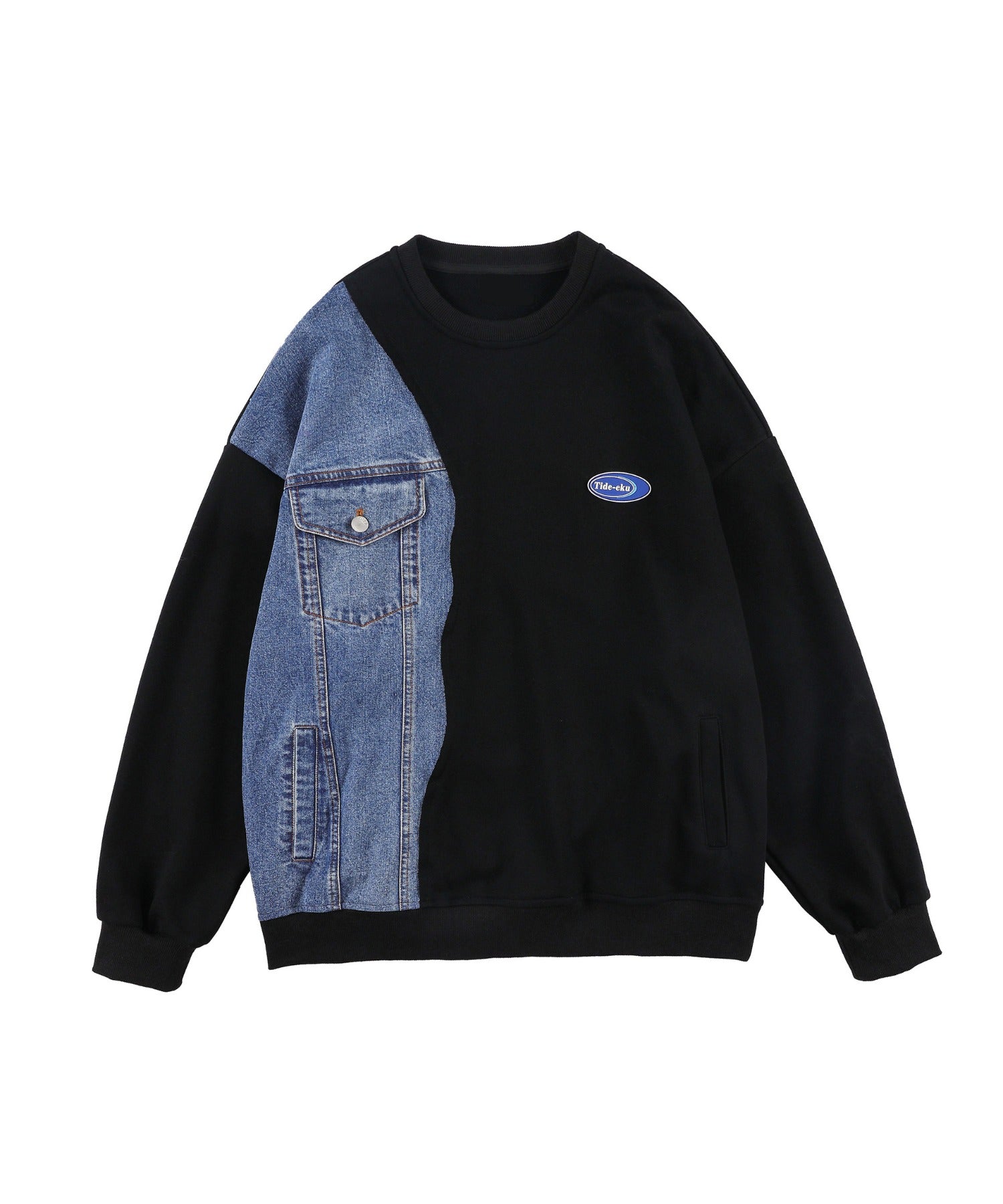 フック HOOK 【HOOK】個性派・デニム切り替えスウェット