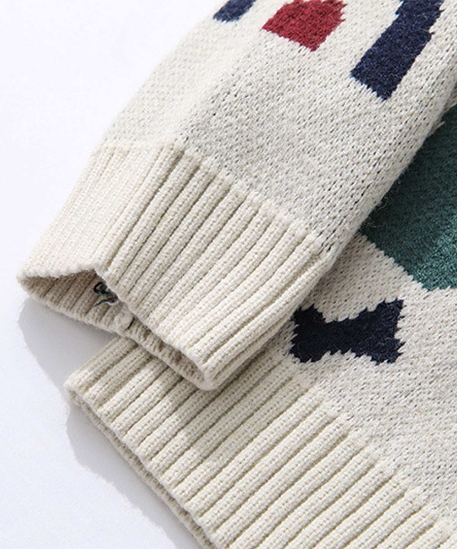 フック HOOK 【HOOK】ユニセックス かわいい恐竜イラストニット風スウェット (ベージュ) ベージュ