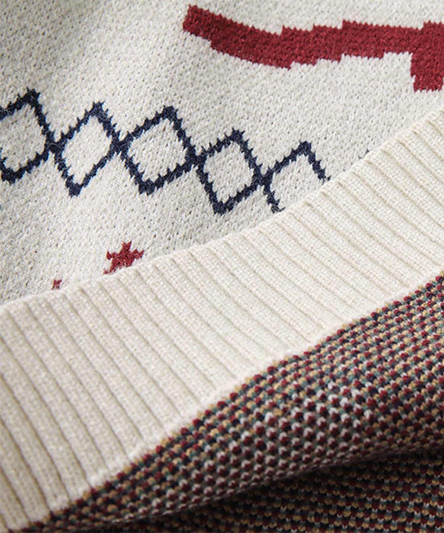 フック HOOK 【HOOK】ユニセックス かわいい恐竜イラストニット風スウェット (ベージュ) ベージュ