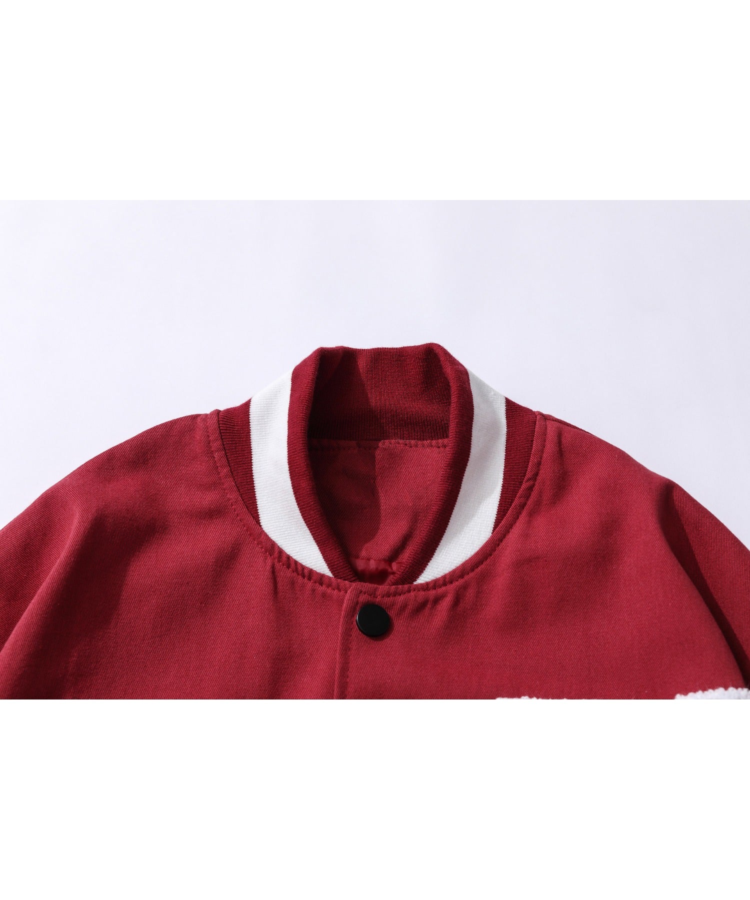 フック HOOK HOOK新作 ユニセックス アメカジ袖配色切り替えドッキングブルゾン ワッペン刺繍入り (レッド) レッド