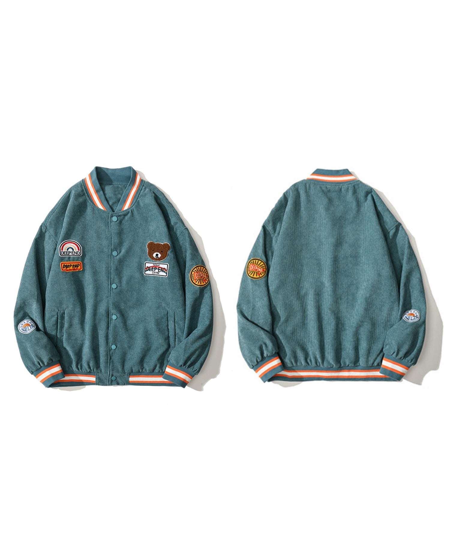 フック HOOK 【HOOK】 アメカジ配色クマワッペンスタジャンジャケット