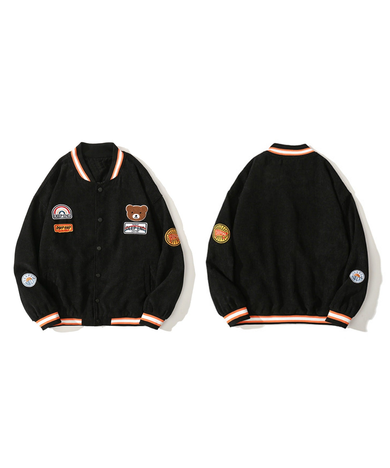 フック HOOK 【HOOK】 アメカジ配色クマワッペンスタジャンジャケット