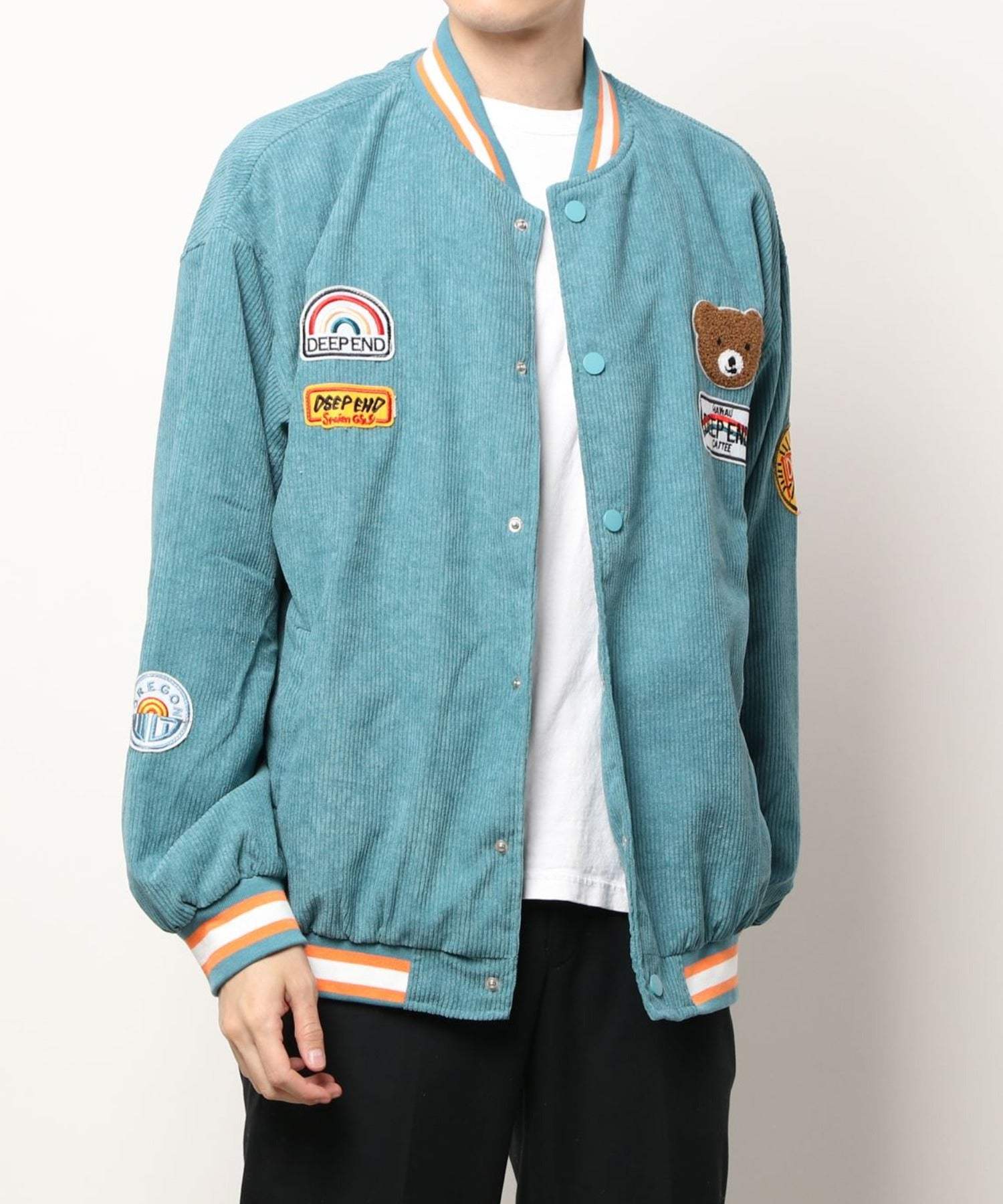 フック HOOK 【HOOK】 アメカジ配色クマワッペンスタジャンジャケット