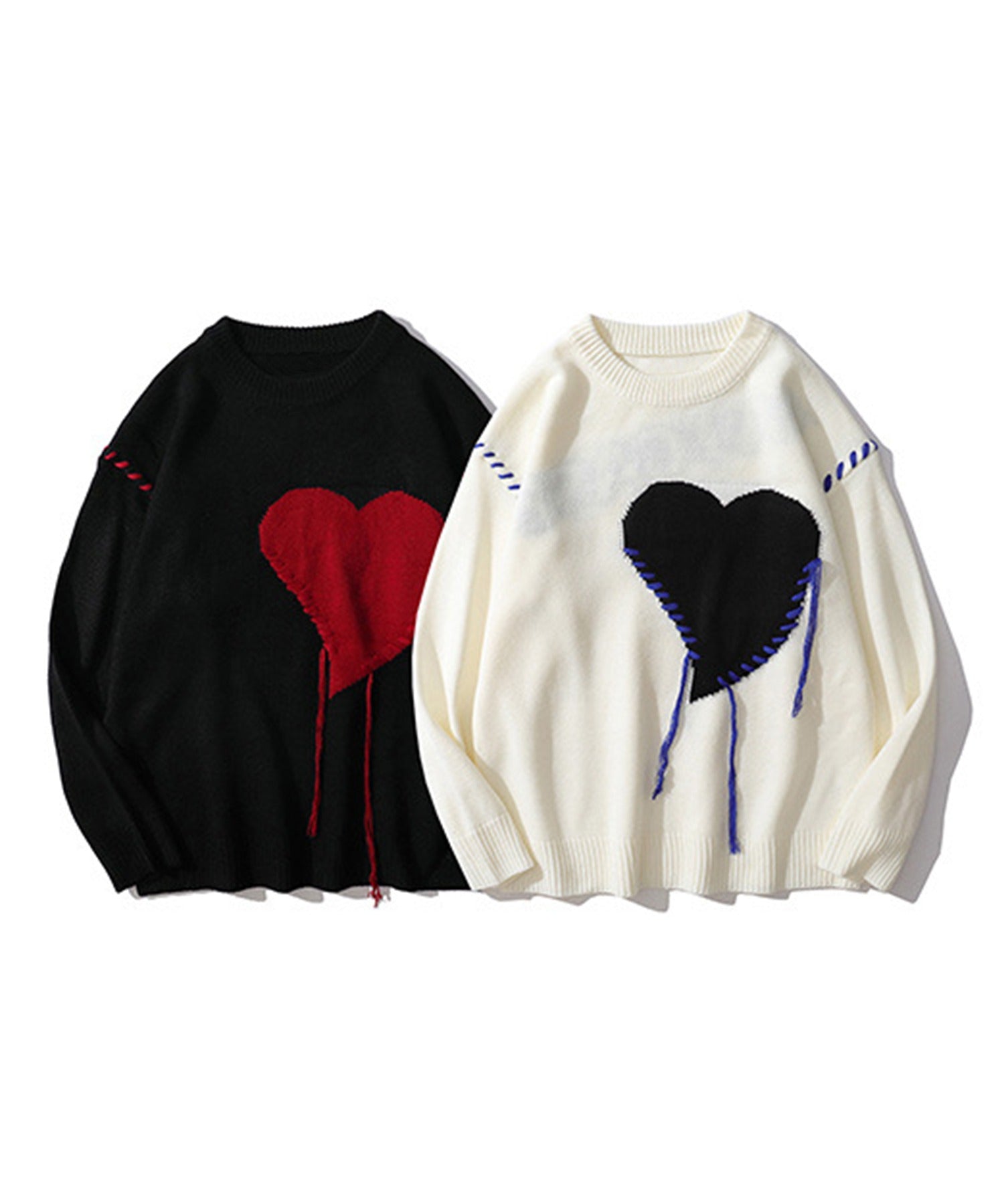 フック HOOK 【HOOK】個性派・ハートニット風スウェット