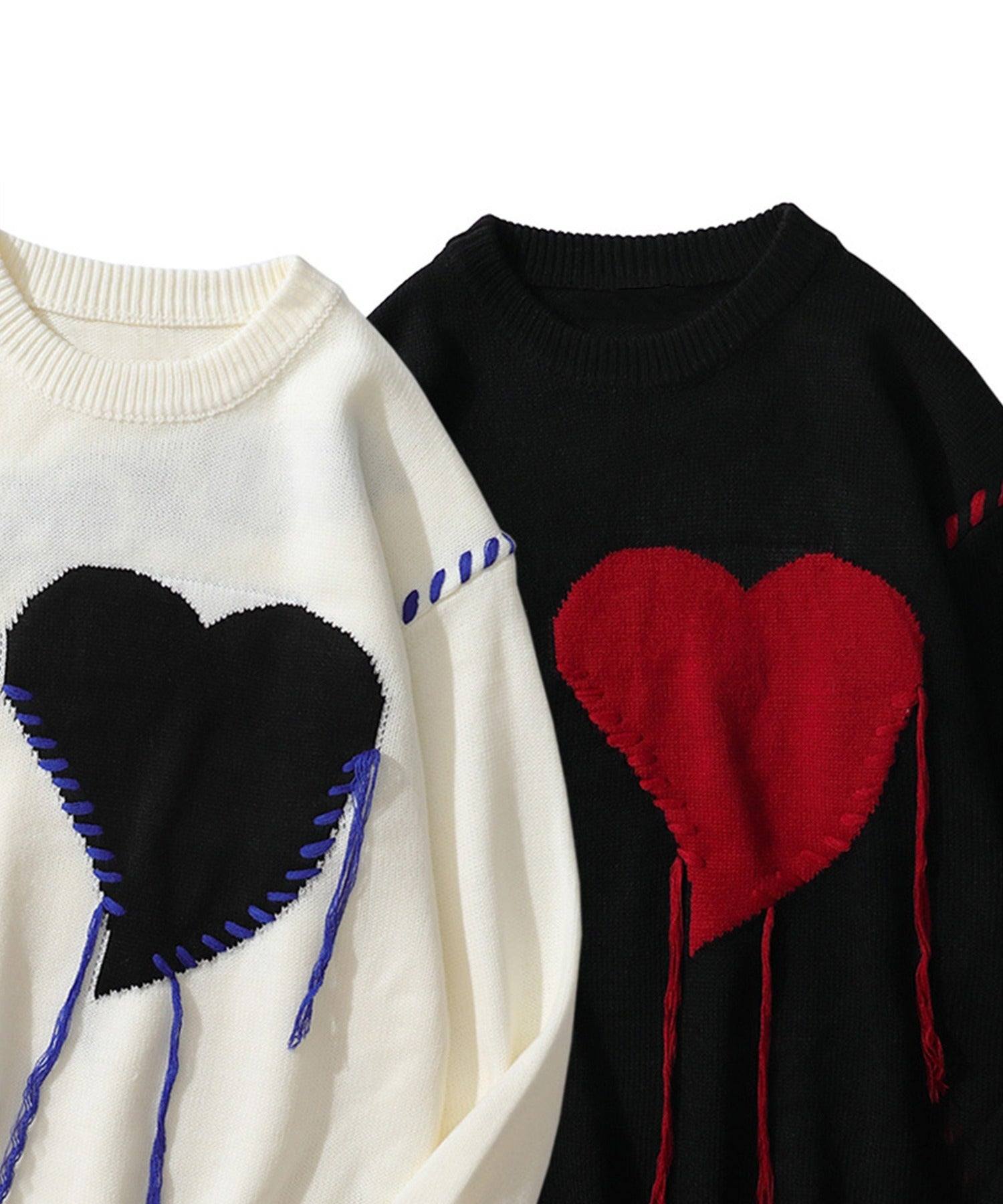 フック HOOK 【HOOK】個性派・ハートニット風スウェット