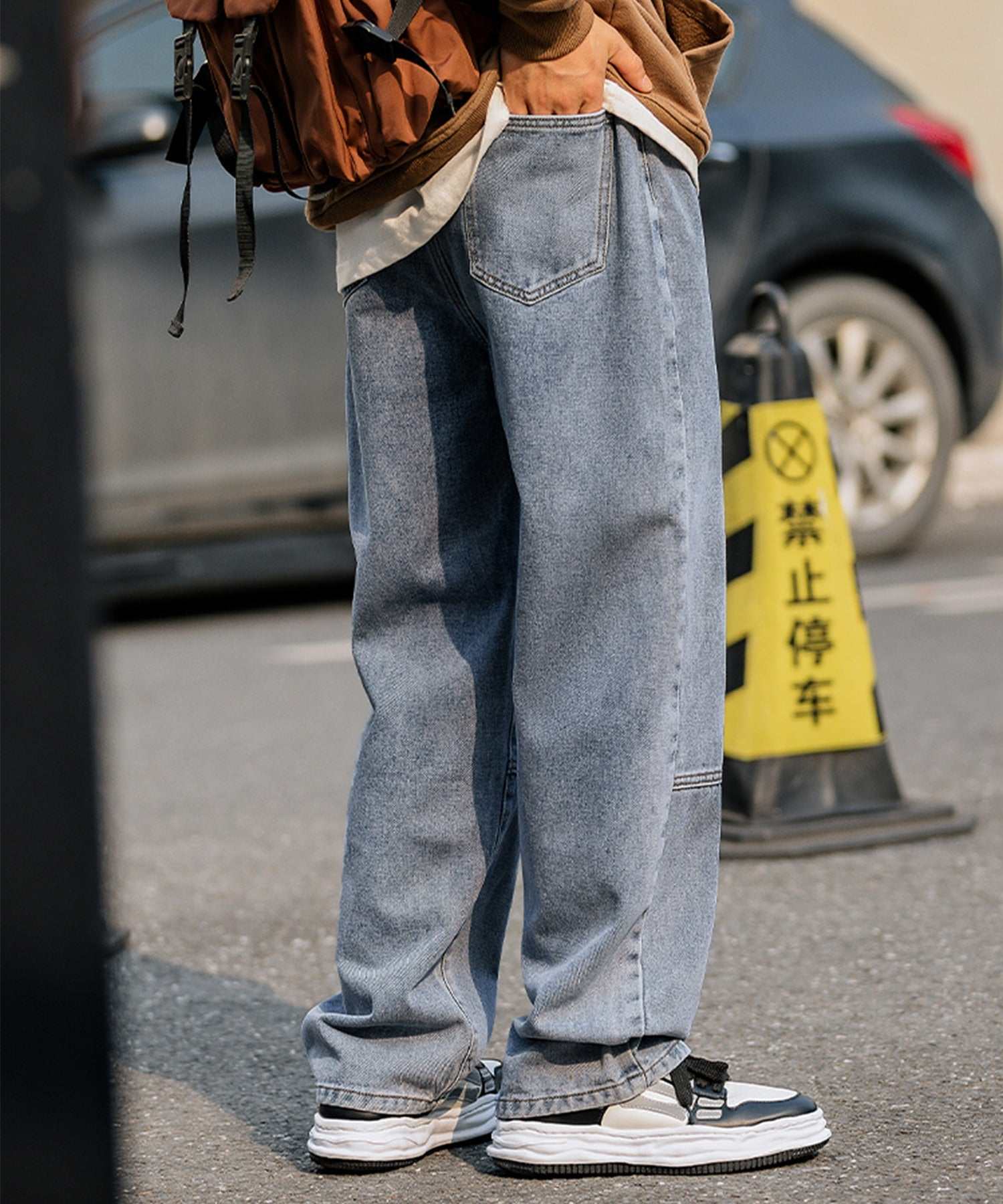 Hook HOOK 【HOOK】Switching Denim Wide Pants