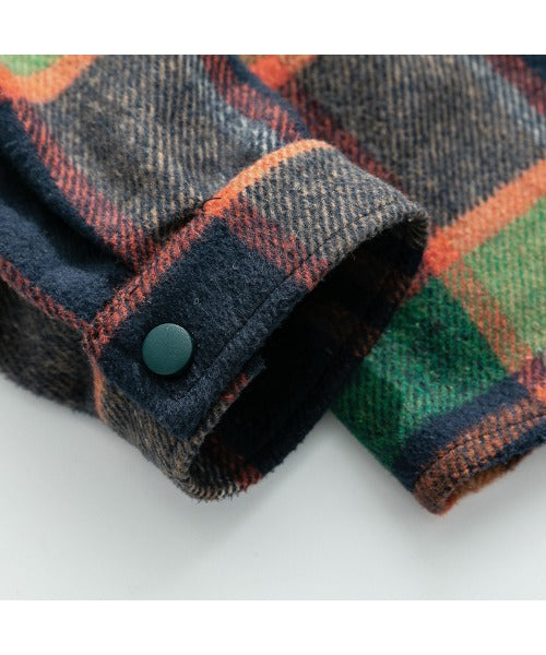 Hook HOOK 【HOOK】 American casual color check pattern back embroidery big shirt