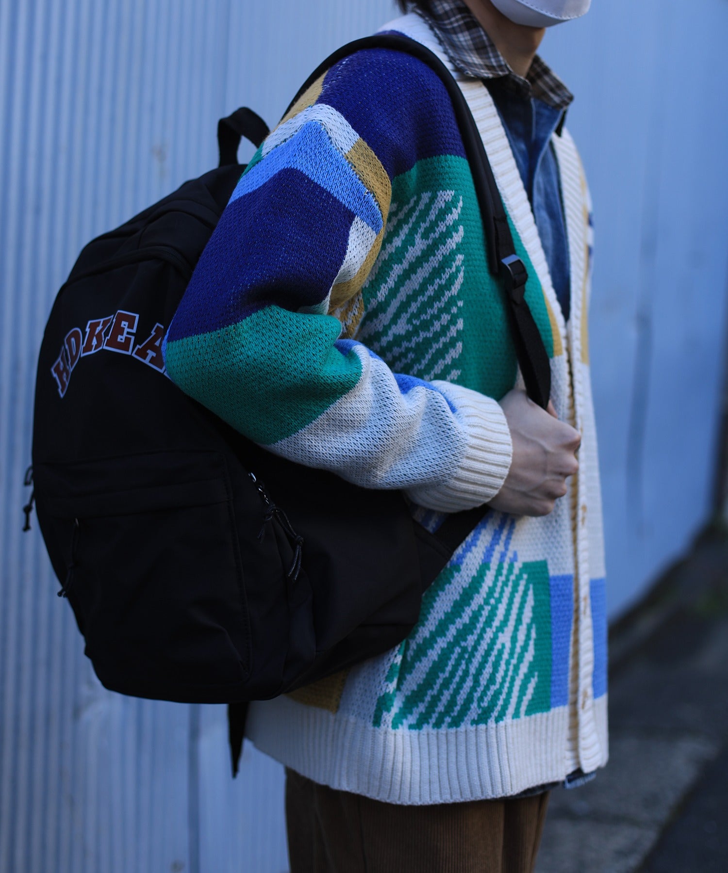 フック HOOK 【HOOK】ーoriginalー レトロ調アニマル・配色パッチワークニットカーディガン (アイボリー) アイボリー