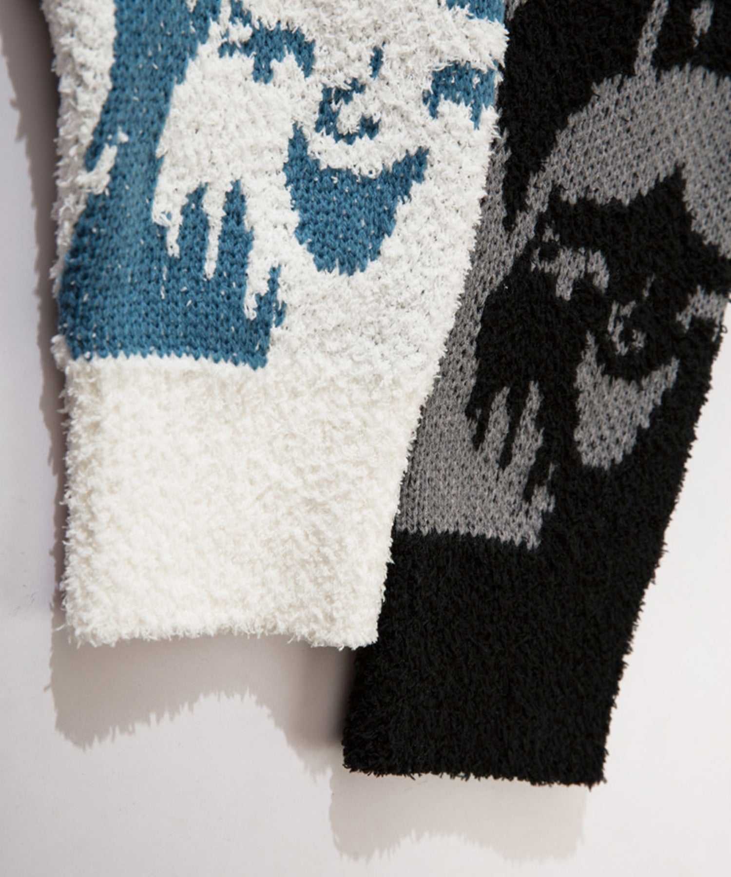 フック HOOK 【HOOK】いろんな顔総柄ニット風スウェット (ブラック) ブラック